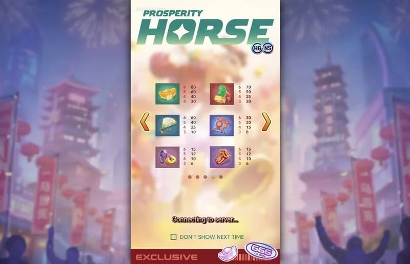 Prosperity Horse - útgreiðslutafla tákna